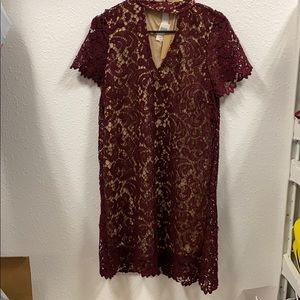 Garnet lace dress